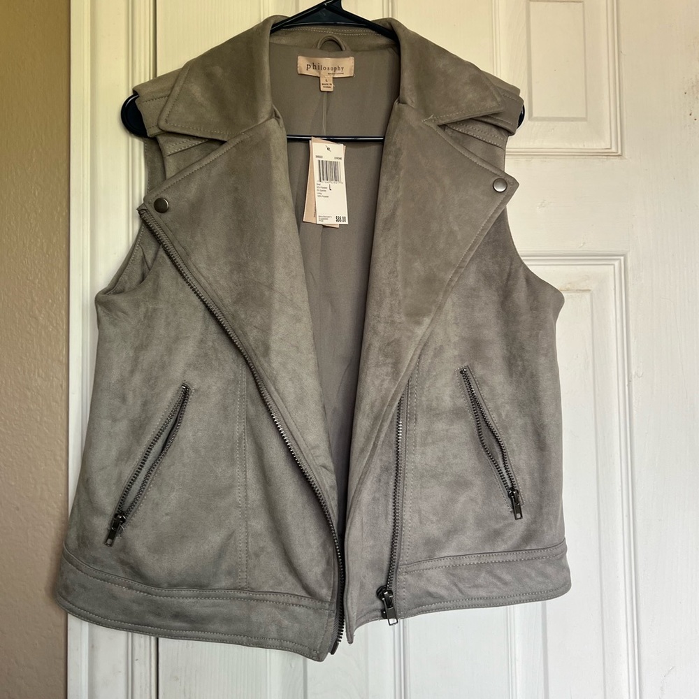 NEW! Grey philosophy vest size large